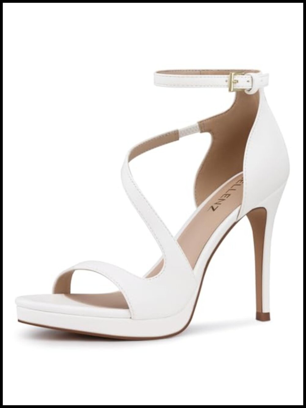 4.3 Inch Platform High Heels for Women, Comfortable PU Heeled Sandals with TPR